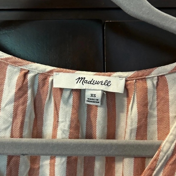 Madewell Courtyard Striped Ruffle Hem Blouse - Picture 3 of 5